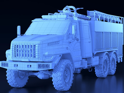 URAL fire truck 3D 模型