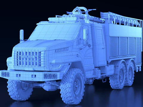URAL fire truck 3D Model