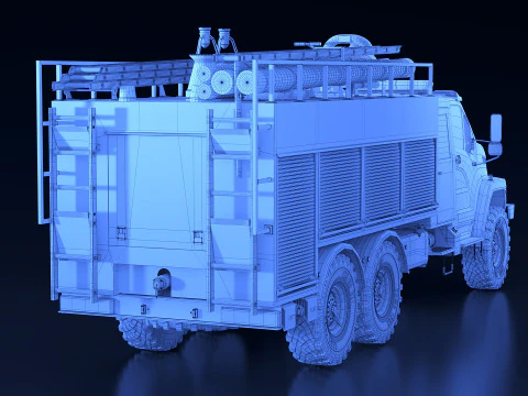 URAL fire truck 3D Model