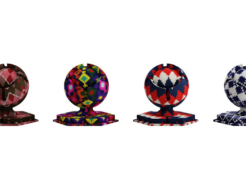 Knitted Fabric Material x8 Model 3D