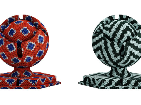 Knitted Fabric Material x8 Model 3D