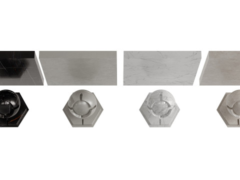 CoronaRender 3dMax marble material x4 Modèle 3D