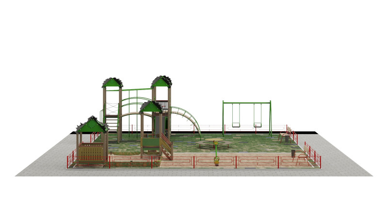 Playground with a large sandbox 3D Model .c4d .max .obj .3ds .fbx .stl .blend