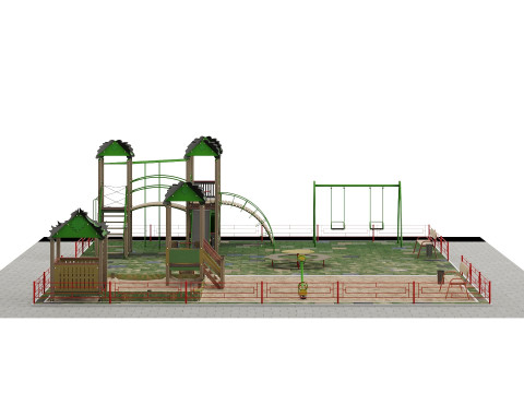 Playground with a large sandbox 3D Model