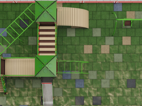 Playground with a large sandbox 3D Model
