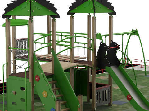 Playground with a large sandbox 3D Model