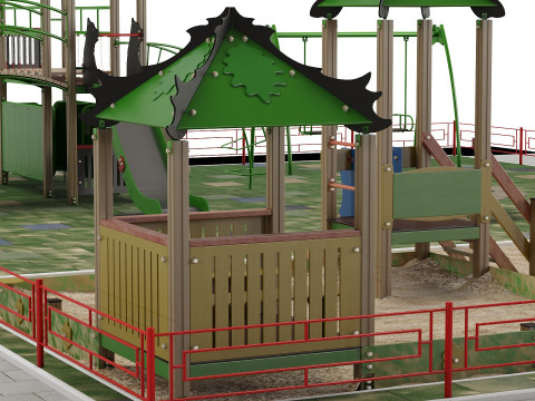 Playground with a large sandbox 3D Model