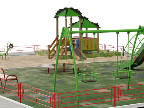 Playground with a large sandbox 3D Model