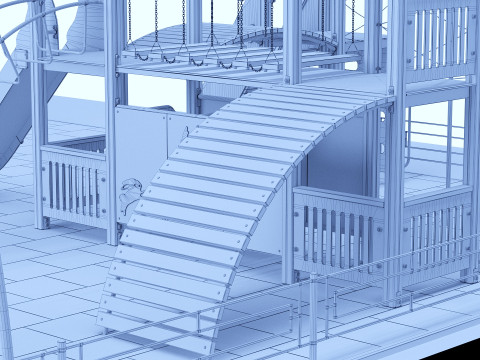 Playground with a large sandbox 3D Model