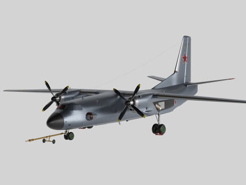 AN-26 USSR airplan low-poly 3D 模型