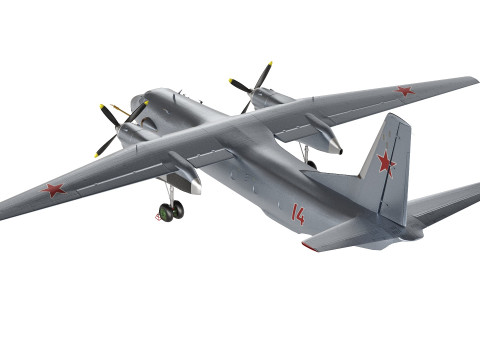 AN-26 USSR airplan low-poly 3D 模型