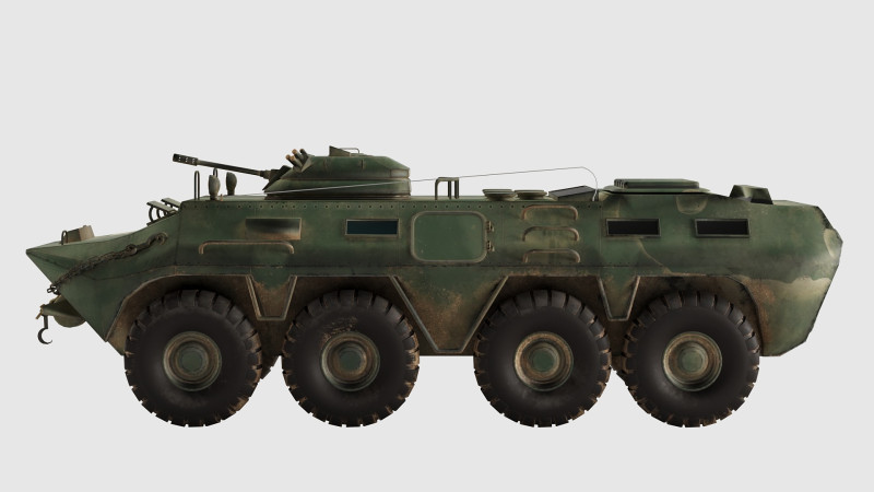 BTR USSR low-poly 3D Модель .c4d .max .obj .3ds .fbx .stl .blend 