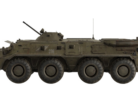 BTR-80 USSR low-poly 3Dモデル