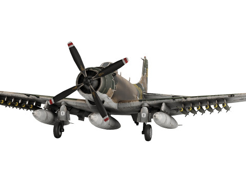 Douglas A-1 Skyraider low-poly 3D Model