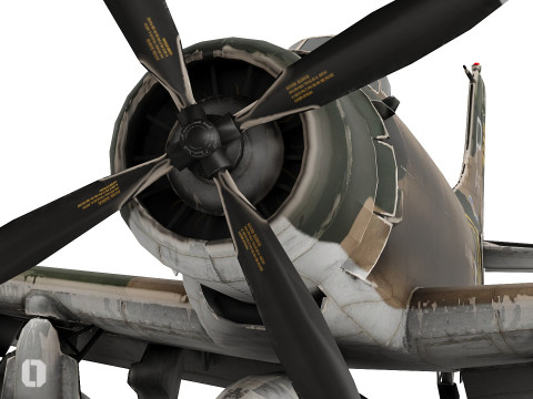 Douglas A-1 Skyraider low-poly 3D Model