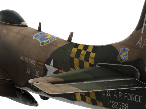 Douglas A-1 Skyraider low-poly 3D Model