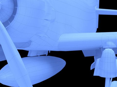 Douglas A-1 Skyraider low-poly 3D Model