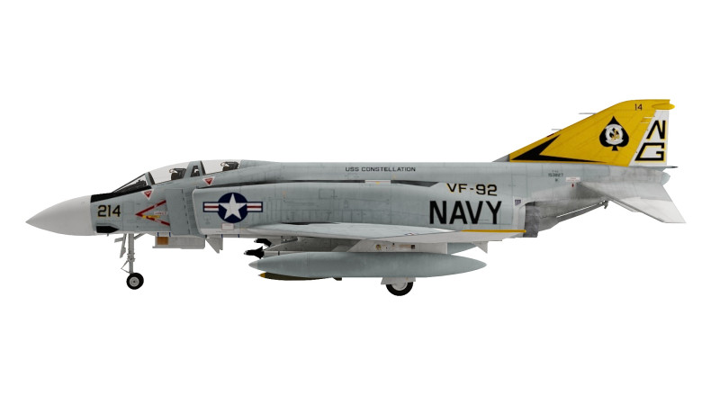 F-4J Fantom low-poly 3D Модель .c4d .max .obj .3ds .fbx .stl .blend