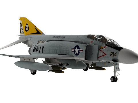 F-4J Fantom low-poly 3D Модель