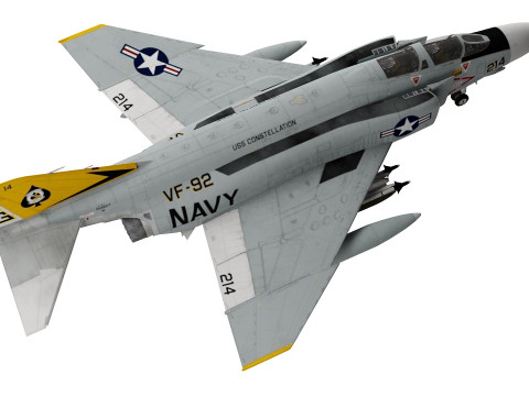 F-4J Fantom low-poly 3D Модель
