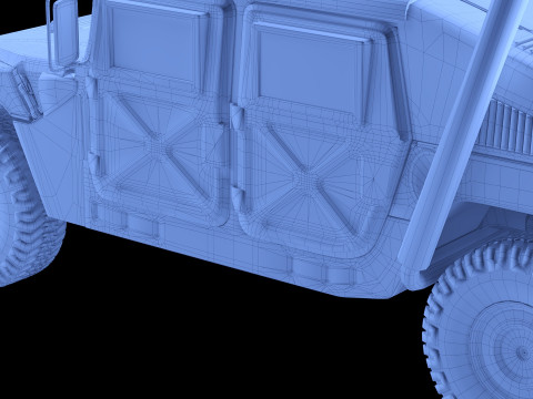 Game Ready Humvee love-poly 3D Model