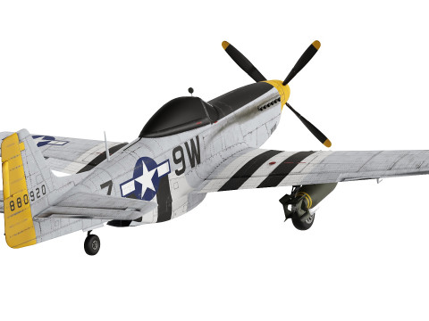 P51D Mustang low-poly 3D Модель