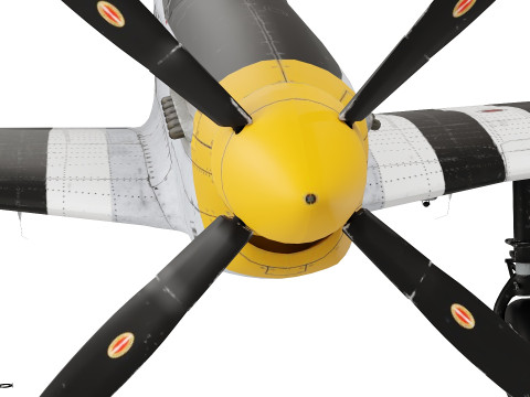 P51D Mustang low-poly 3D Модель
