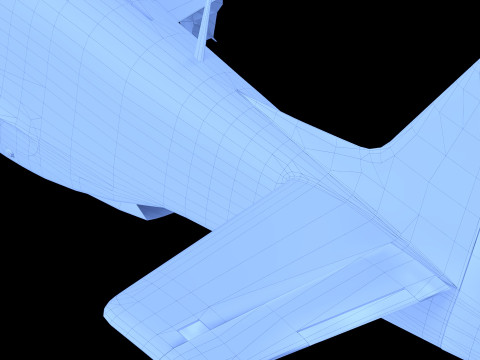 P51D Mustang low-poly 3D Модель