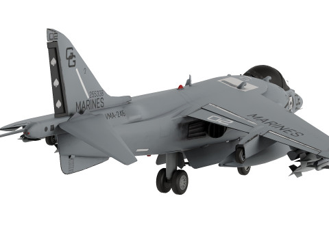 USMC AV-8B Super-Harrier II low-poly Model 3D