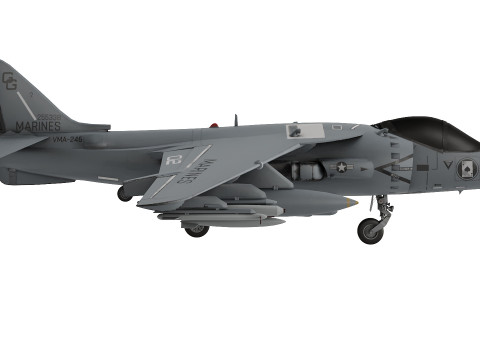 USMC AV-8B Super-Harrier II low-poly Model 3D