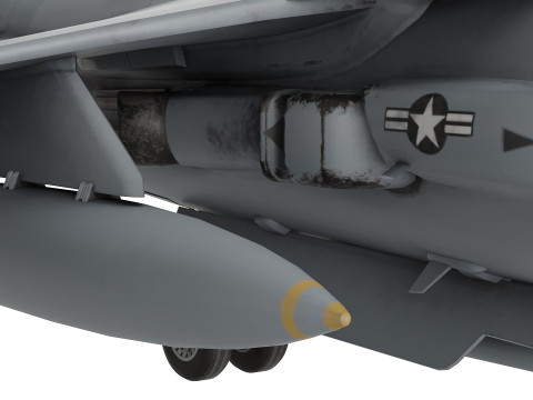 USMC AV-8B Super-Harrier II low-poly Model 3D