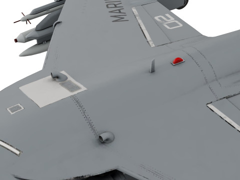 USMC AV-8B Super-Harrier II low-poly Model 3D