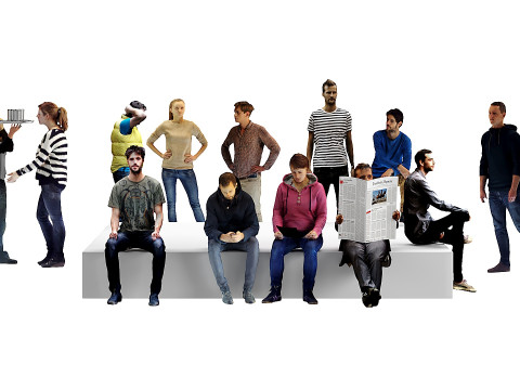 A crowd of people 3D Model