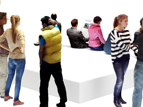 A crowd of people Modèle 3D