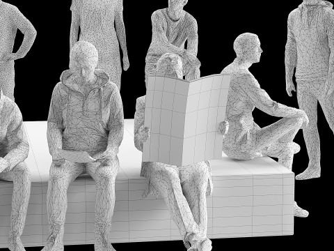 A crowd of people Modèle 3D