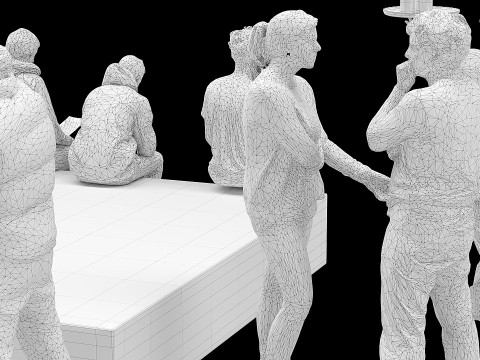 A crowd of people Modèle 3D