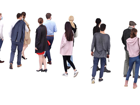 Masked people set 3D Model