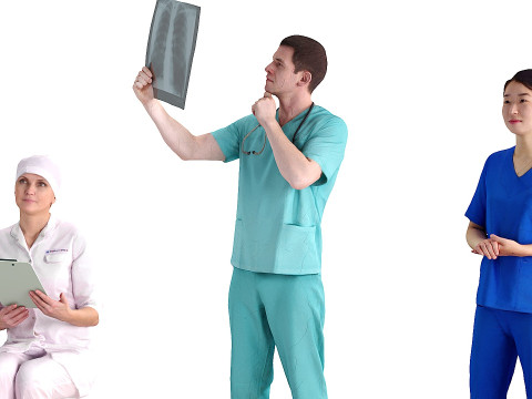 Medical staff set x7 3D 模型