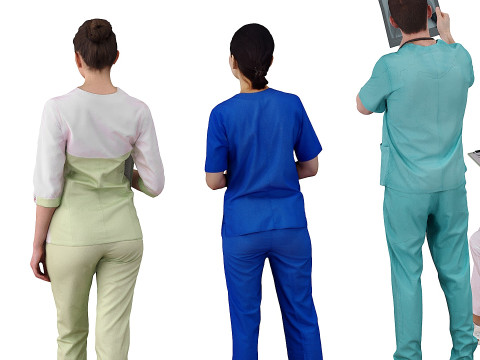 Medical staff set x7 3D 模型
