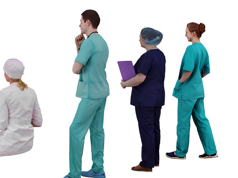 Medical staff set x7 3D 模型