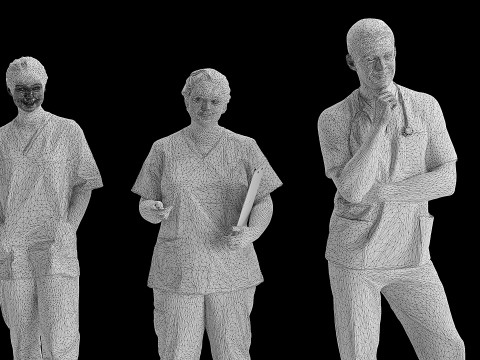 Medical staff set x7 3D 模型