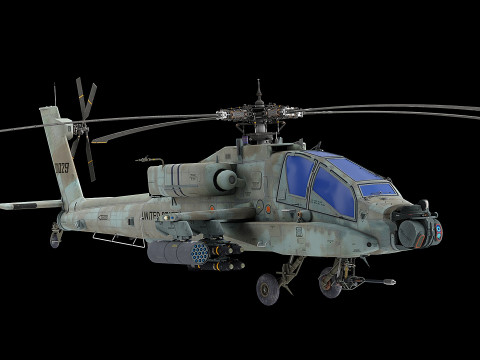 AH64A helicopter 3D Model