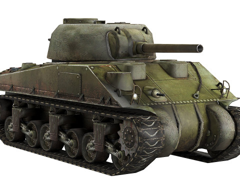 M4 Sherman Low-poly 3Dモデル