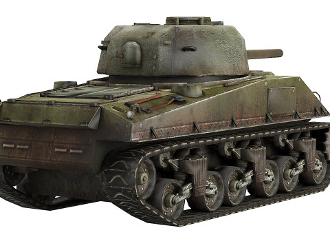 M4 Sherman Low-poly 3D 모델