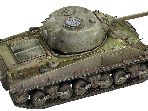 M4 Sherman Low-poly 3D 모델