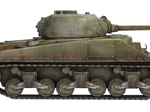 M4 Sherman Low-poly 3D 모델