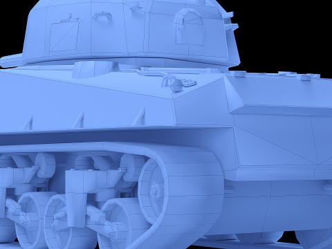 M4 Sherman Low-poly 3D 모델