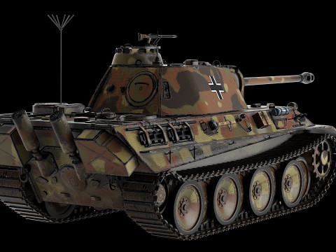 PZV Panther Tank low-poly 3D 모델
