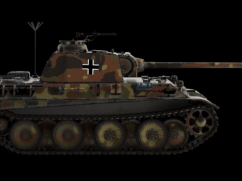 PZV Panther Tank low-poly 3D 모델