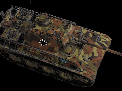 PZV Panther Tank low-poly 3D 모델